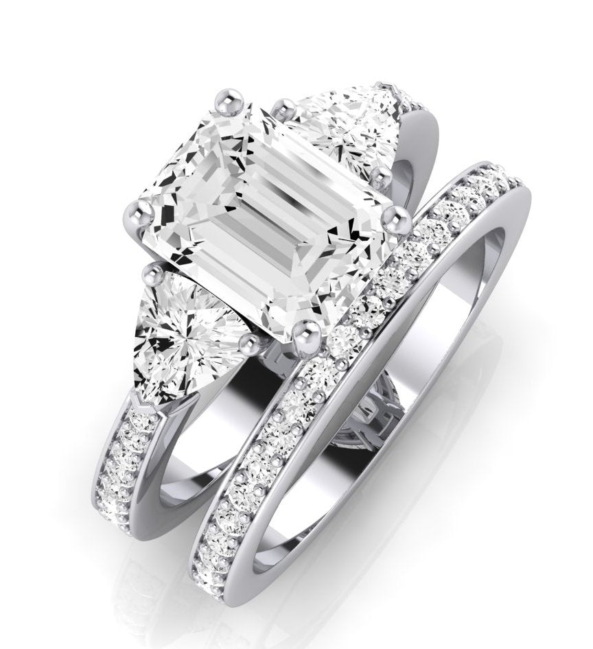 Snowdonia Diamond Matching Band Only (engagement Ring Not Included) For Ring With Emerald Center whitegold