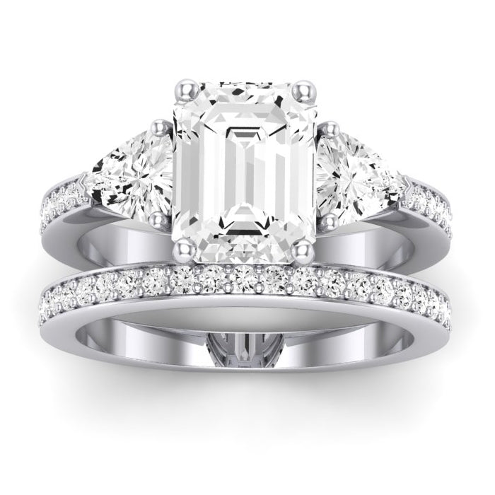 Snowdonia Moissanite Matching Band Only (engagement Ring Not Included) For Ring With Emerald Center whitegold