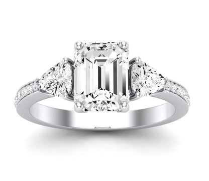 Snowdonia Emerald Moissanite Engagement Ring whitegold