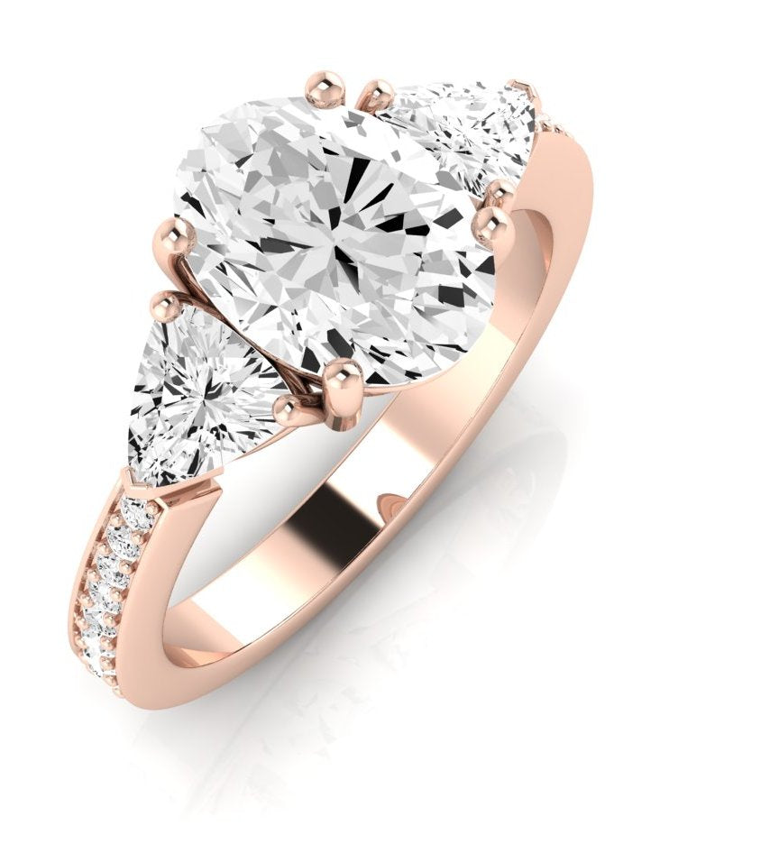 Snowdonia Oval Moissanite Engagement Ring rosegold