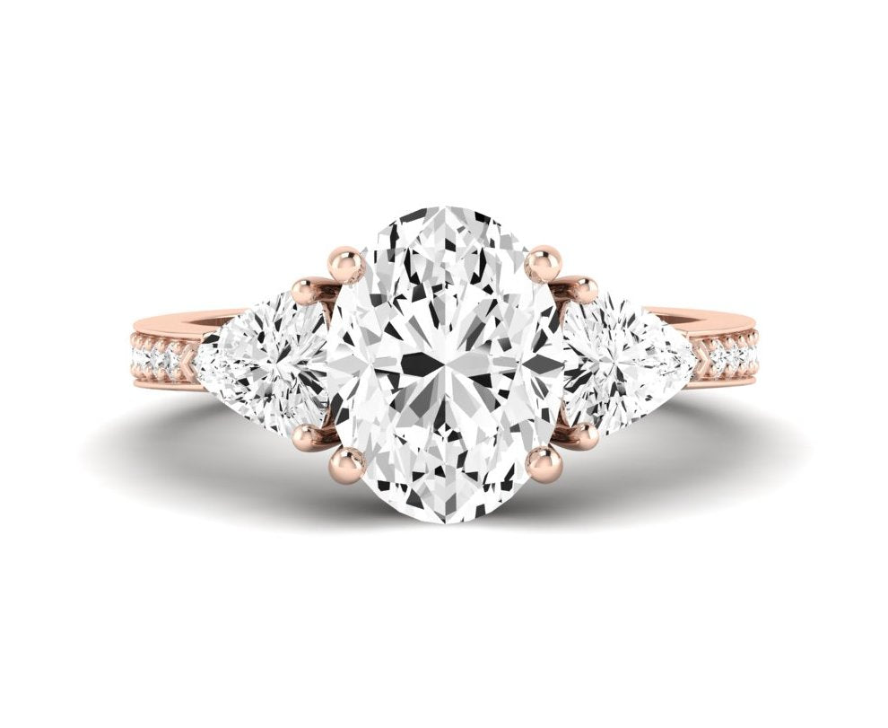 Snowdonia Oval Moissanite Engagement Ring rosegold