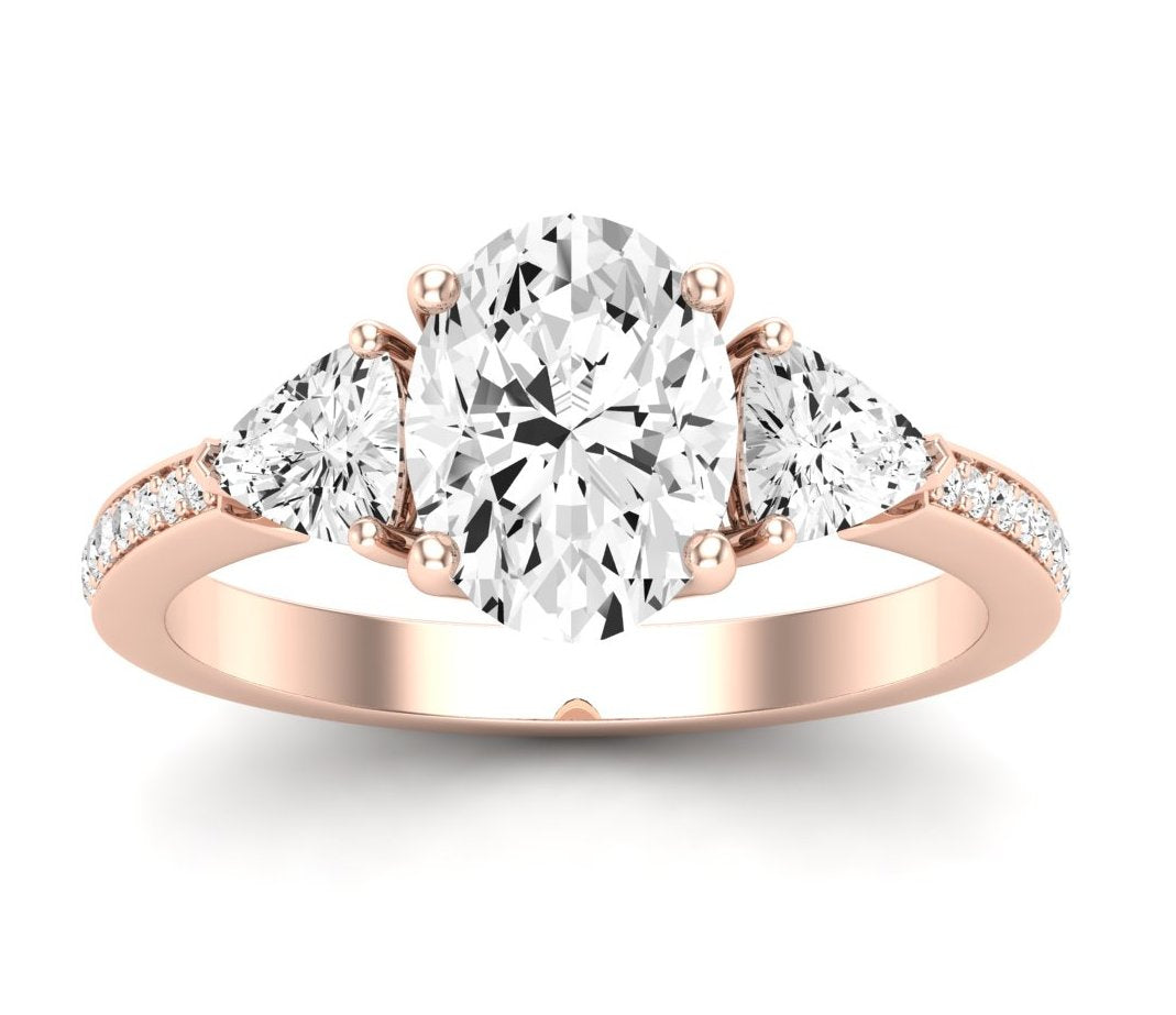 Snowdonia Oval Moissanite Engagement Ring rosegold