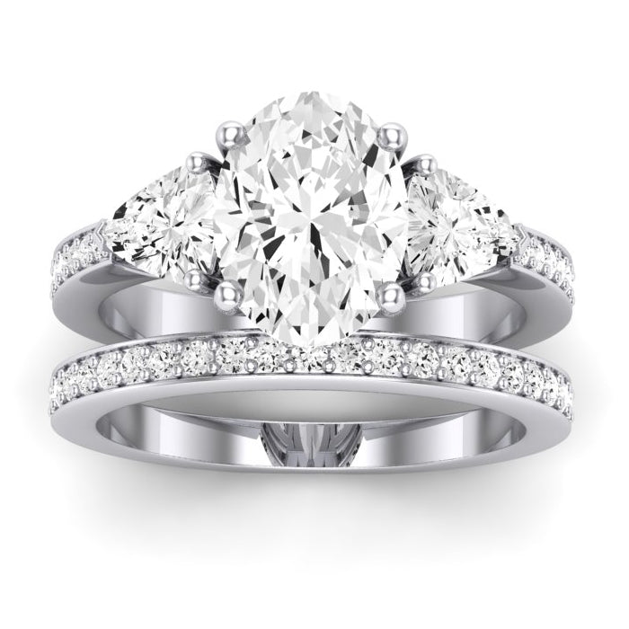 Snowdonia Oval Moissanite Bridal Set whitegold