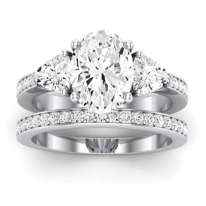 Snowdonia Moissanite Matching Band Only (engagement Ring Not Included) For Ring With Oval Center whitegold