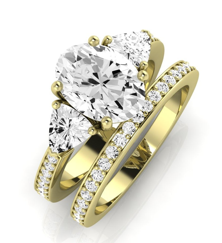 Snowdonia Oval Moissanite Bridal Set yellowgold