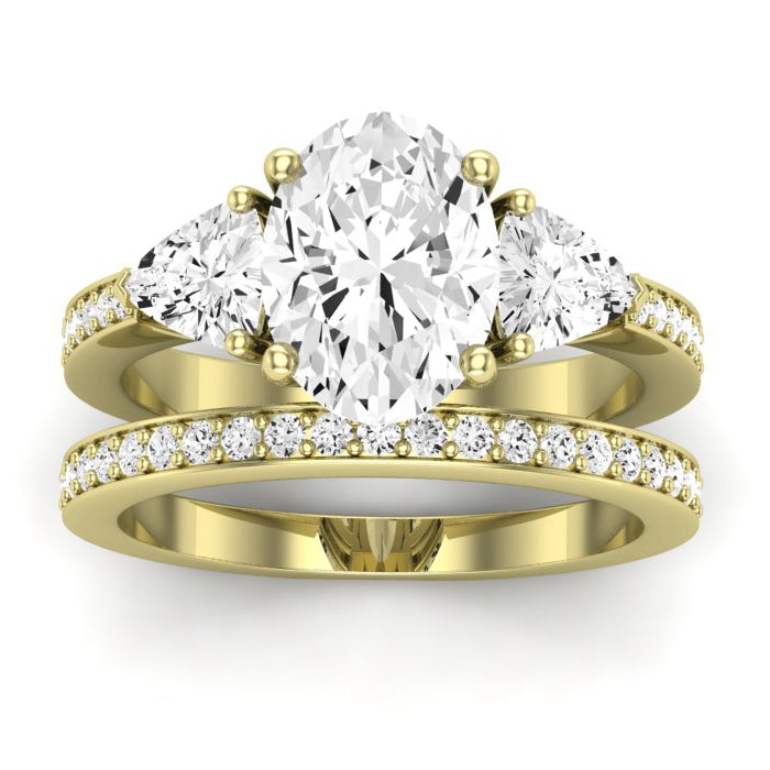 Snowdonia Moissanite Matching Band Only (engagement Ring Not Included) For Ring With Oval Center yellowgold