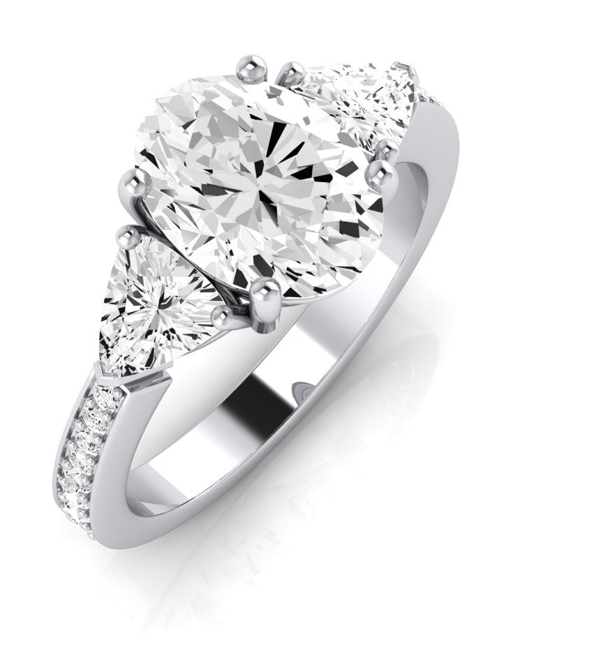 Snowdonia Oval Moissanite Engagement Ring whitegold