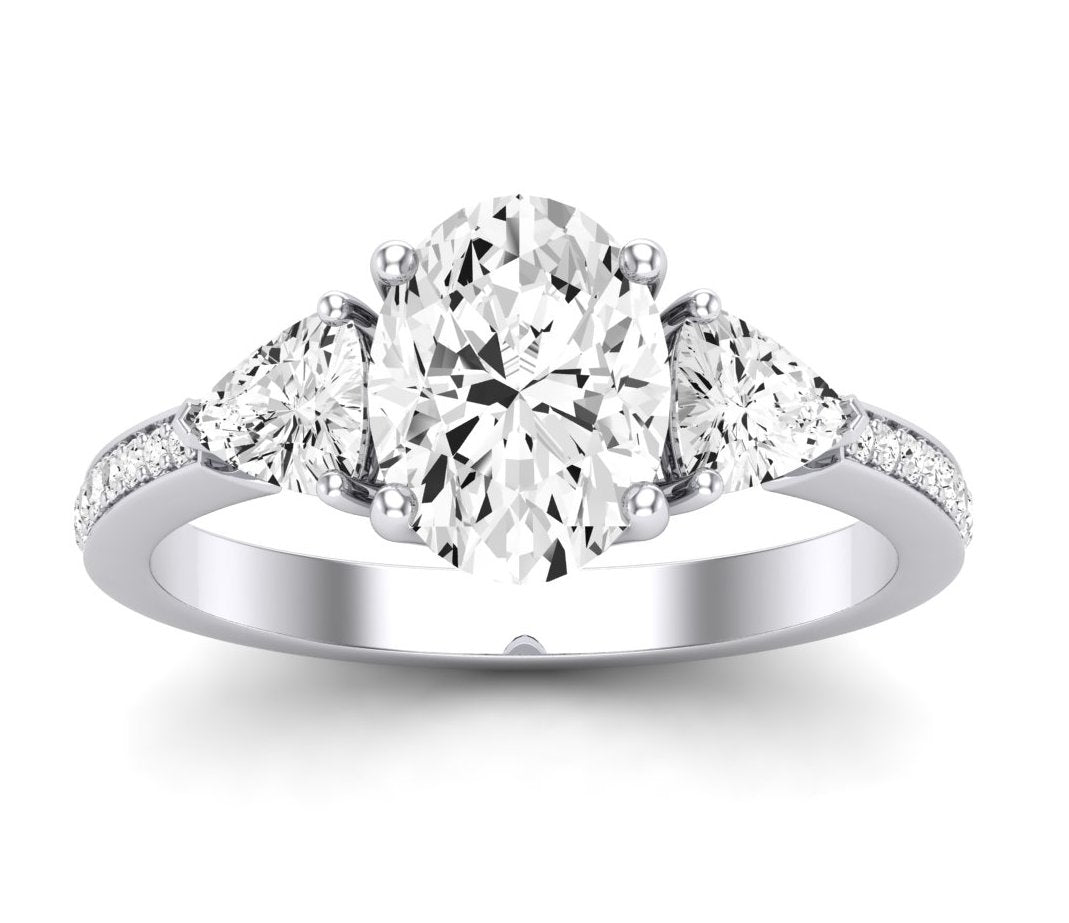 Snowdonia Oval Moissanite Engagement Ring whitegold