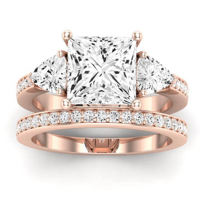 Snowdonia Moissanite Matching Band Only (engagement Ring Not Included) For Ring With Princess Center rosegold