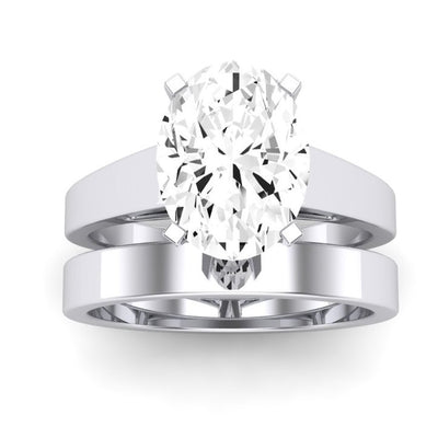 Snowdrop Diamond Matching Band Only (engagement Ring Not Included) For Ring With Oval Center whitegold