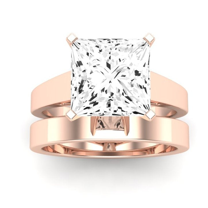 Snowdrop Diamond Matching Band Only (engagement Ring Not Included) For Ring With Princess Center rosegold