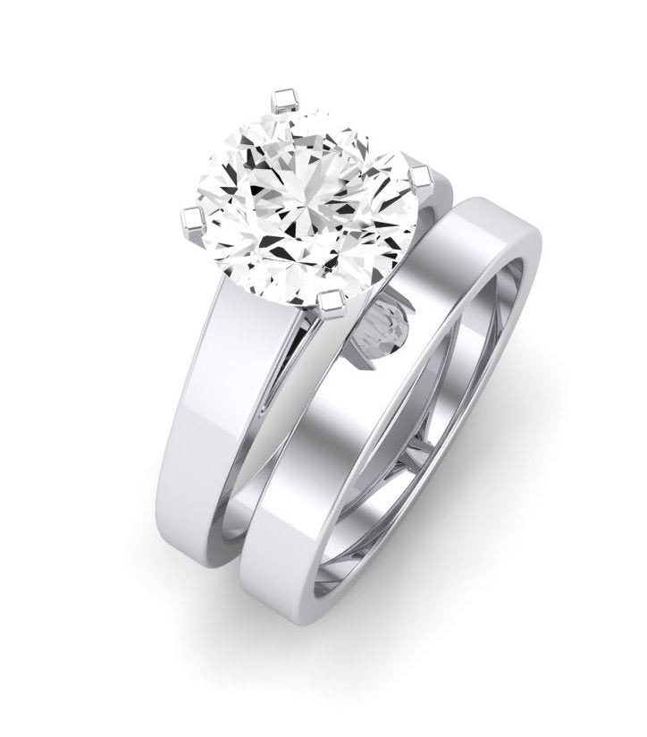 Snowdrop Moissanite Matching Band Only (engagement Ring Not Included) For Ring With Round Center whitegold