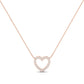 Clementine Heart Shaped Diamond Accented Necklace rosegold