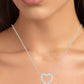 Clementine Heart Shaped Diamond Accented Necklace whitegold