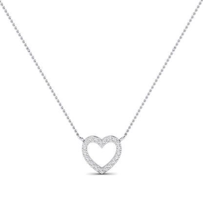 Clementine Heart Shaped Moissanite Accented Necklace whitegold