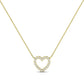 Clementine Heart Shaped Diamond Accented Necklace yellowgold