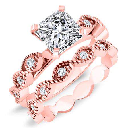 Sophora Diamond Matching Band Only (engagement Ring Not Included) For Ring With Princess Center rosegold