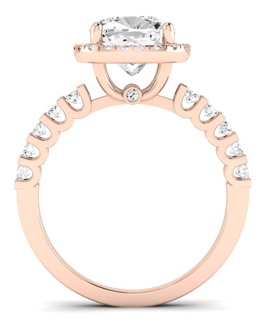 Sweetpea Cushion Moissanite Engagement Ring rosegold