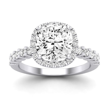 Sweetpea Cushion Moissanite Engagement Ring whitegold