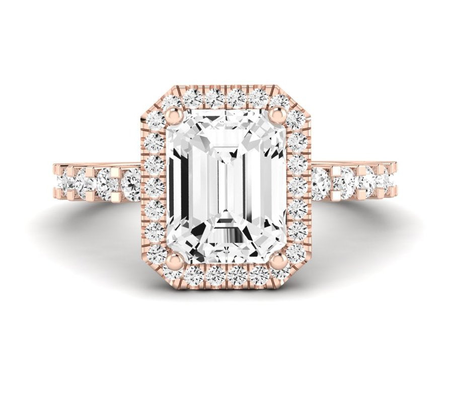 Sweetpea Emerald Moissanite Engagement Ring rosegold