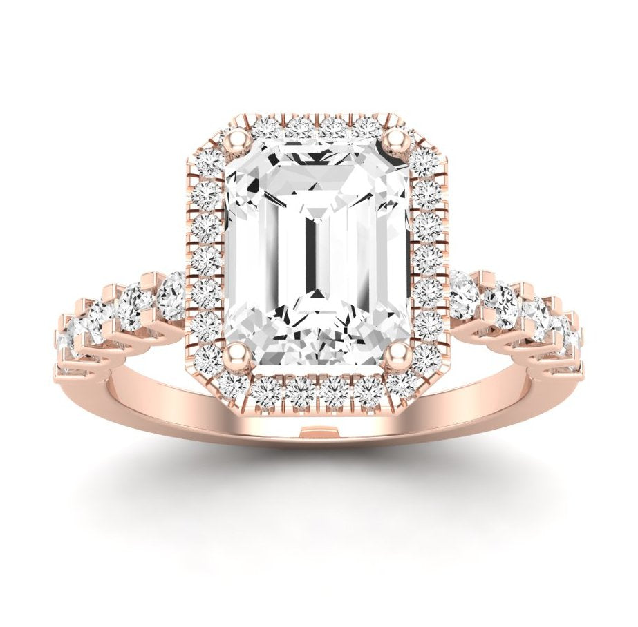 Sweetpea Emerald Moissanite Engagement Ring rosegold