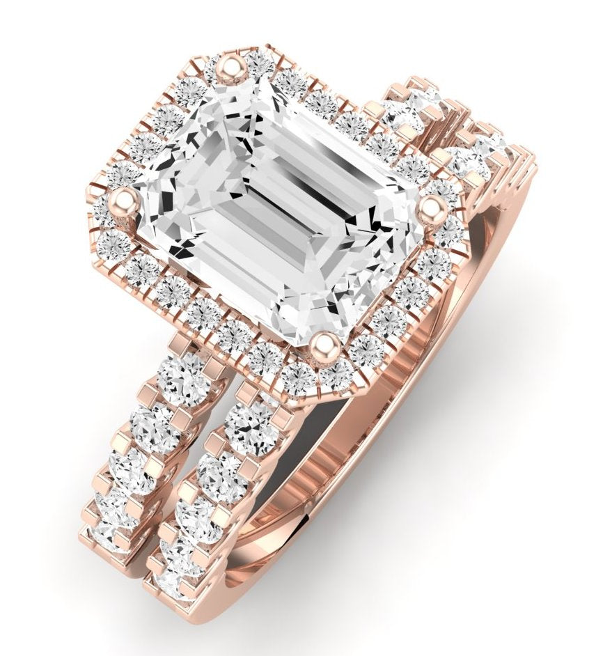 Sweet Pea Diamond Matching Band Only ( Engagement Ring Not Included) For Ring With Emerald Center rosegold