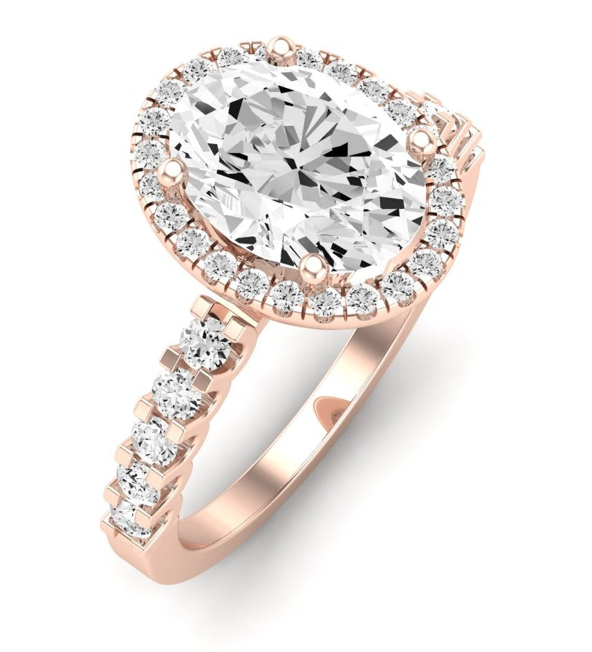 Sweetpea Oval Moissanite Engagement Ring rosegold