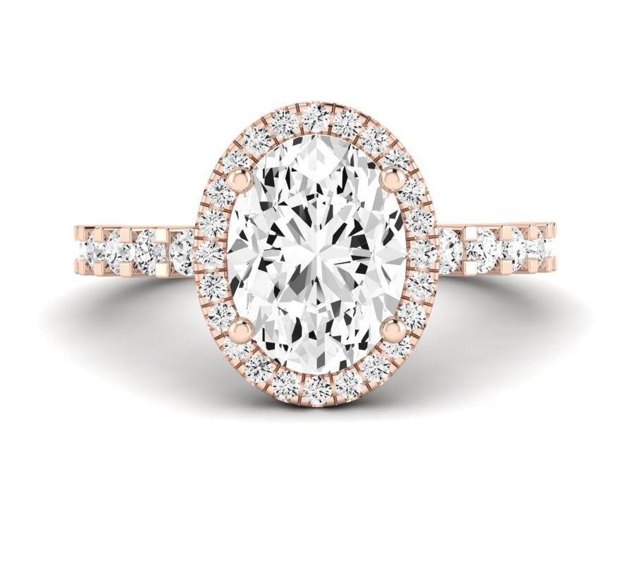 Sweetpea Oval Moissanite Engagement Ring rosegold