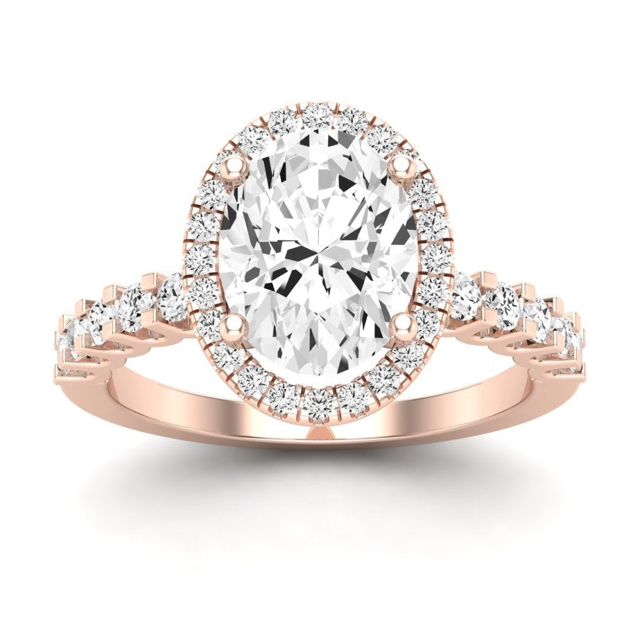 Sweetpea Oval Moissanite Engagement Ring rosegold