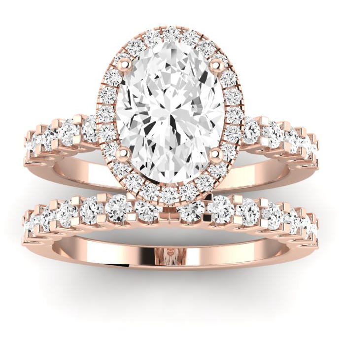 Sweet Pea Moissanite Matching Band Only ( Engagement Ring Not Included) For Ring With Oval Center rosegold