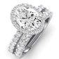 Sweet Pea Moissanite Matching Band Only ( Engagement Ring Not Included) For Ring With Oval Center whitegold
