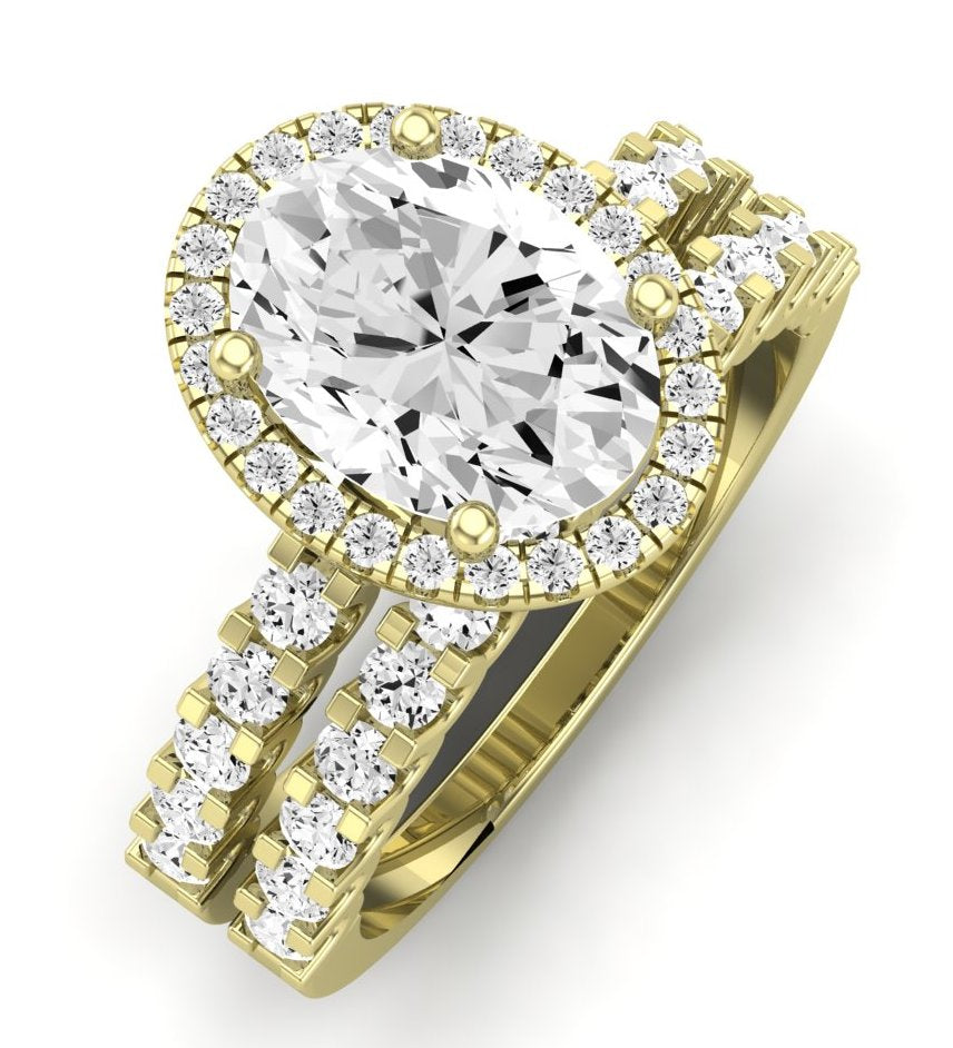 Sweet Pea Diamond Matching Band Only ( Engagement Ring Not Included) For Ring With Oval Center yellowgold