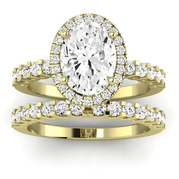 Sweetpea Oval Moissanite Bridal Set yellowgold