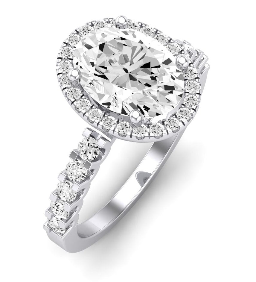 Sweetpea Oval Moissanite Engagement Ring whitegold