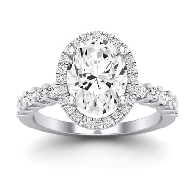 Sweetpea Oval Moissanite Engagement Ring whitegold