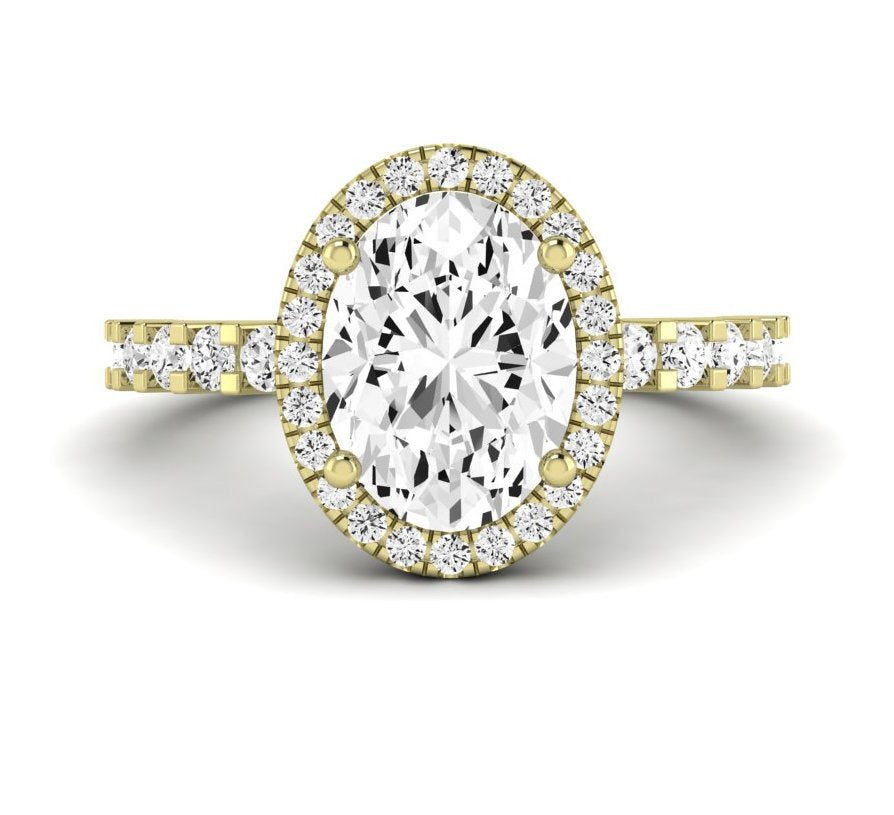 Sweetpea Oval Moissanite Engagement Ring yellowgold