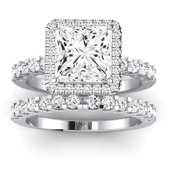 Sweet Pea Diamond Matching Band Only ( Engagement Ring Not Included) For Ring With Princess Center whitegold