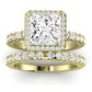 Sweet Pea Moissanite Matching Band Only ( Engagement Ring Not Included) For Ring With Princess Center yellowgold