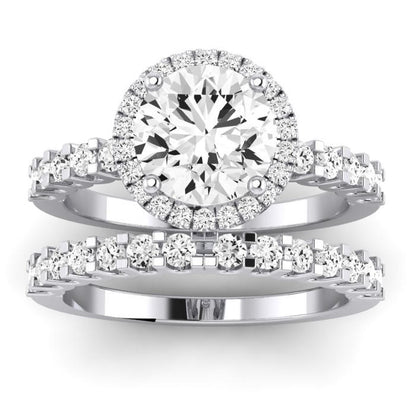 Sweet Pea Moissanite Matching Band Only (does Not Include Engagement Ring) For Ring With Round Center whitegold