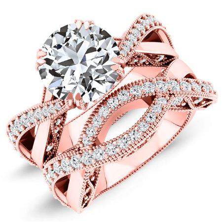 Tansy Moissanite Matching Band Only (engagement Ring Not Included) For Ring With Round Center rosegold