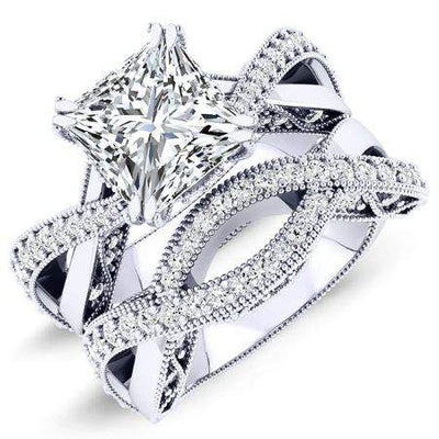 Tansy Diamond Matching Band Only (engagement Ring Not Included) For Ring With Princess Center whitegold