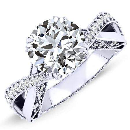 Tansy Round Diamond Engagement Ring (Lab Grown Igi Cert) whitegold