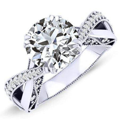 Tansy Round Diamond Engagement Ring (Lab Grown Igi Cert) whitegold