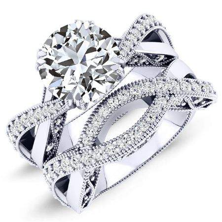 Tansy Diamond Matching Band Only (engagement Ring Not Included) For Ring With Round Center whitegold