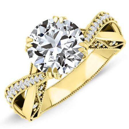 Tansy Round Moissanite Engagement Ring yellowgold