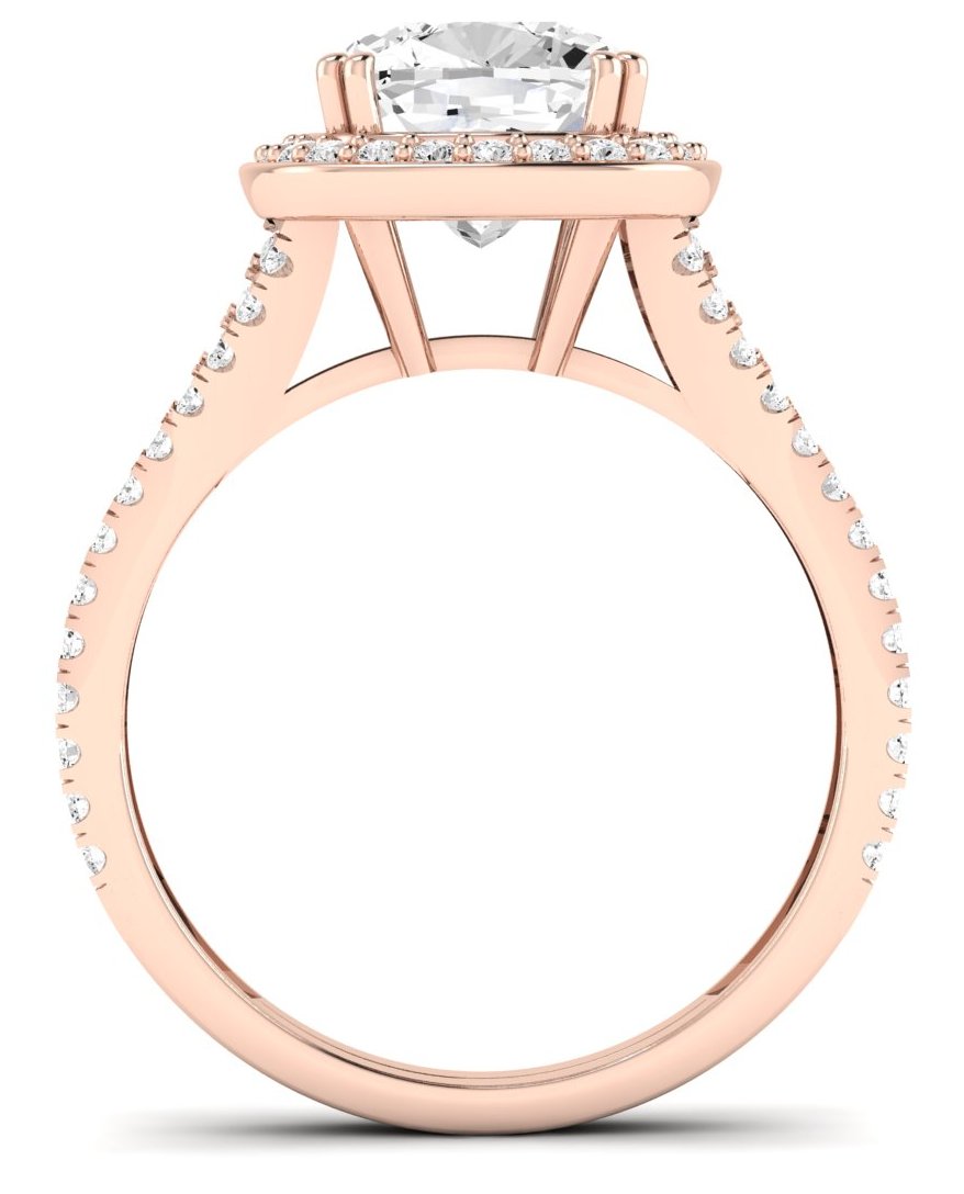 Tea Rose Cushion Diamond Engagement Ring (Lab Grown Igi Cert) rosegold