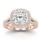 Tea Rose Cushion Diamond Engagement Ring (Lab Grown Igi Cert) rosegold