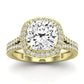 Tea Rose Cushion Diamond Engagement Ring (Lab Grown Igi Cert) yellowgold