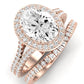 Tea Rose Moissanite Matching Band Only (does Not Include Engagement Ring) For Ring With Oval Center rosegold