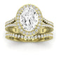 Tea Rose Moissanite Matching Band Only (does Not Include Engagement Ring) For Ring With Oval Center yellowgold